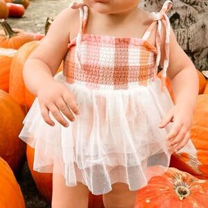 Angel Dear Organic Cotton Muslin Tutu Bubble - Harvest Plaid - NWT